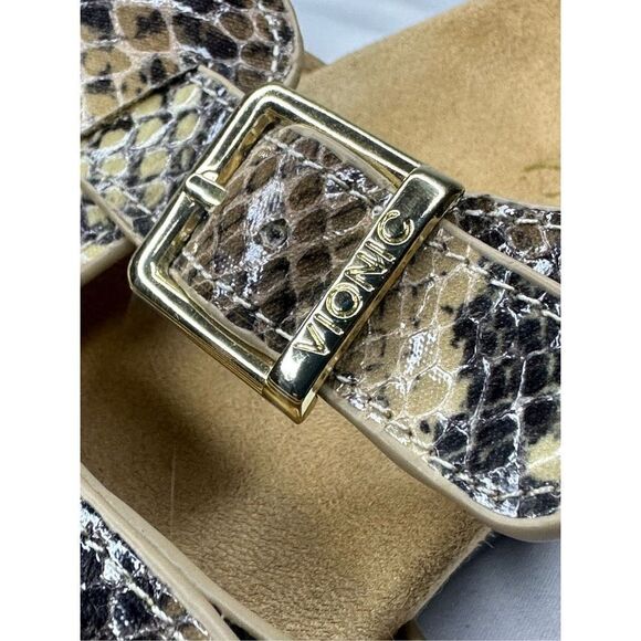 VIONIC NEW Radia Snakeskin Wedge Sandals Slides Size 8 - Picture 14 of 14